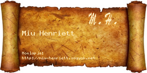 Miu Henriett névjegykártya